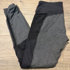 CALIA by Carrie Underwood Gray and Black Mesh Insert Leggings